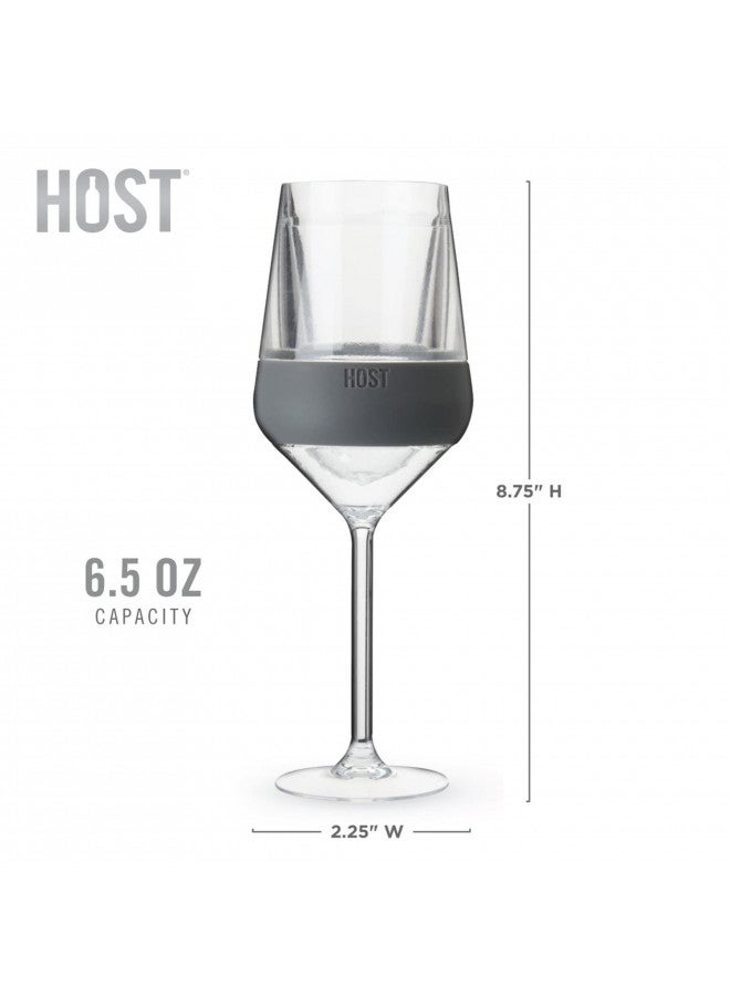 Host Wine Freeze Double-Walled Stemmed Wine Glasses Freezer Cooling Cups with Active Cooling Gel and Insulated Silicone Grip, 6.5 Oz Plastic Tumblers, Gray, Set of 2 - Image 5