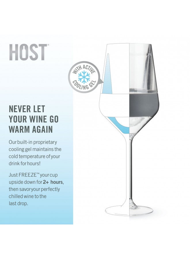 Host Wine Freeze Double-Walled Stemmed Wine Glasses Freezer Cooling Cups with Active Cooling Gel and Insulated Silicone Grip, 6.5 Oz Plastic Tumblers, Gray, Set of 2 - Image 4