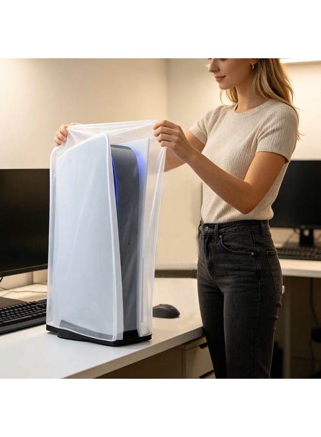 دوبي غطاء حماية عالي الجودة من الغبار لجهاز PS5 – متوافق مع إصداري الأقراص والرقمي – غطاء حماية شفاف – حماية ضد الغبار والخدوش – سهولة الوصول إلى المنافذ – ملائم تماماً للوضع الأفقي - Image 2