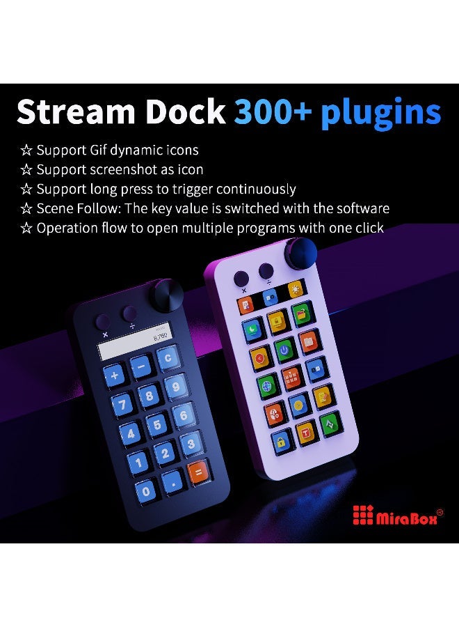 MiraBox Stream Dock Custom Visual Keyboard with 15 LCD Keys – Dynamic Gif Icons, Screenshot Icons, Multi-Function Buttons, One-Click Operations – Programmable Control Console for Streaming & Work - Image 2