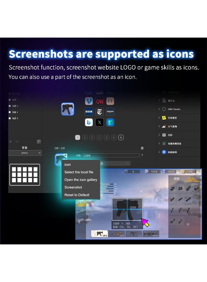 MiraBox Stream Dock Custom Visual Keyboard with 15 LCD Keys – Dynamic Gif Icons, Screenshot Icons, Multi-Function Buttons, One-Click Operations – Programmable Control Console for Streaming & Work - Image 4