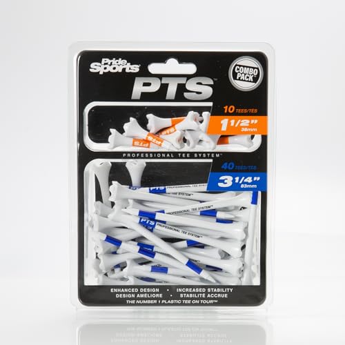 PrideSports Pride Professional Tee System Evolution Plastic Golf Tees (Pack of 50), 40 Count 3-1/4-Inch/2-3/4-Inch + 10 Count 1-1/2-Inch - Image 4
