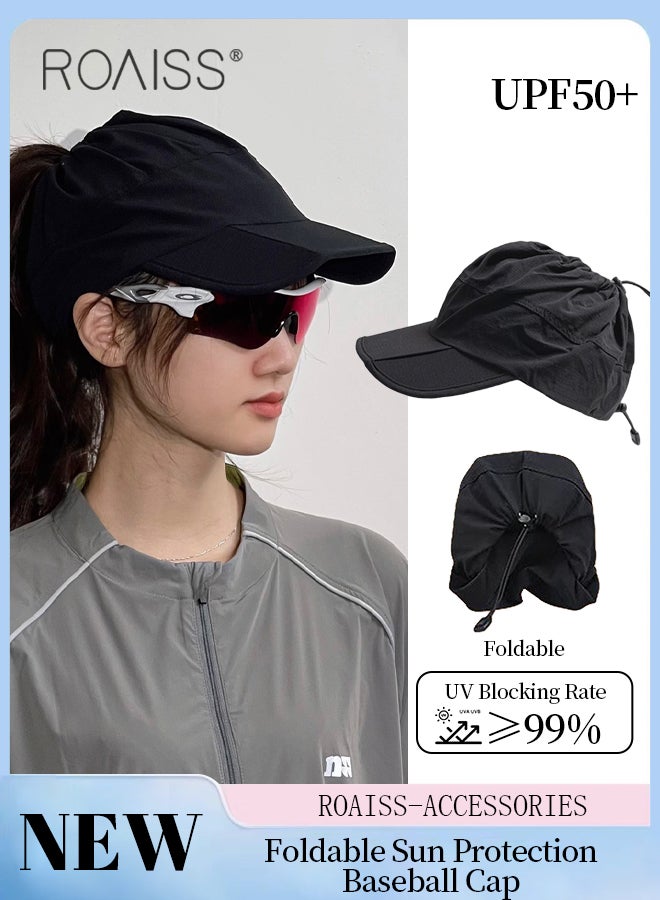 رويس قبعة بيسبول رياضية قابلة للطي بعامل حماية من أشعة الشمس 50+، قابلة للحمل، مناسبة للمشي لمسافات طويلة والصيد والجولف، سريعة الجفاف، برباط تضييق. - Image 1