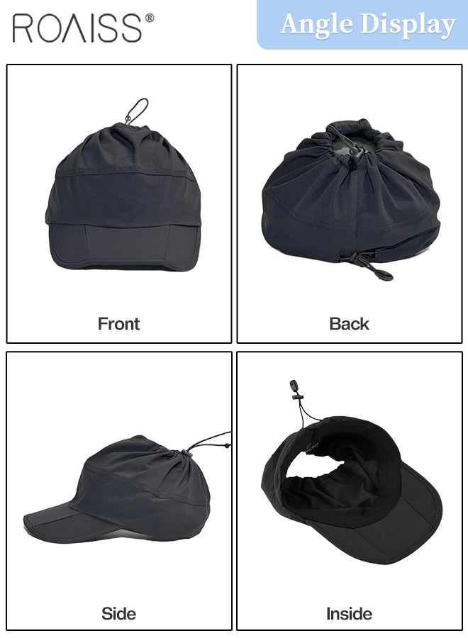 رويس قبعة بيسبول رياضية قابلة للطي بعامل حماية من أشعة الشمس 50+، قابلة للحمل، مناسبة للمشي لمسافات طويلة والصيد والجولف، سريعة الجفاف، برباط تضييق. - Image 4