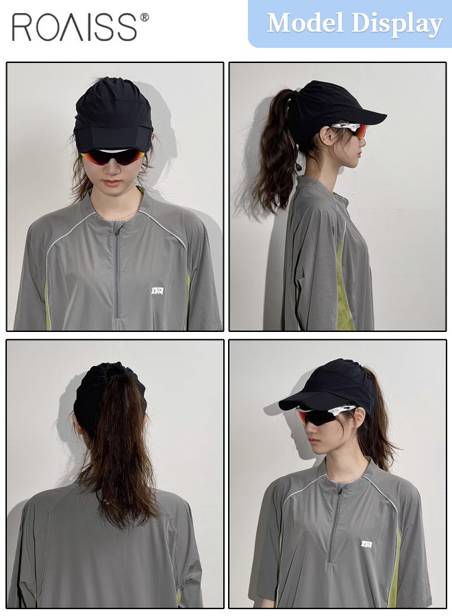 رويس قبعة بيسبول رياضية قابلة للطي بعامل حماية من أشعة الشمس 50+، قابلة للحمل، مناسبة للمشي لمسافات طويلة والصيد والجولف، سريعة الجفاف، برباط تضييق. - Image 5