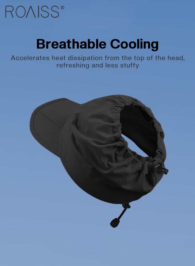 رويس قبعة بيسبول رياضية قابلة للطي بعامل حماية من أشعة الشمس 50+، قابلة للحمل، مناسبة للمشي لمسافات طويلة والصيد والجولف، سريعة الجفاف، برباط تضييق. - Image 3