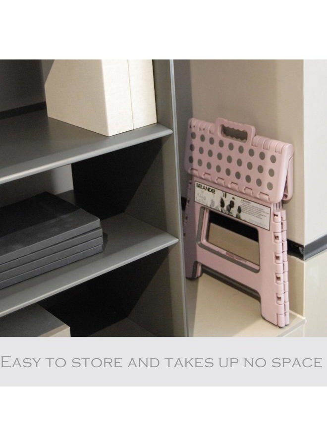 BEEANDEE Foldable Step Stool Sturdy Safe Enough - Holds up to 300 Lb - 11 inch Footstool for Adults or Kids, Folding Ladder Storage/Opens Easy, for Kitchen,Toilet,Camping (Dusty Pink Puple) - Image 5