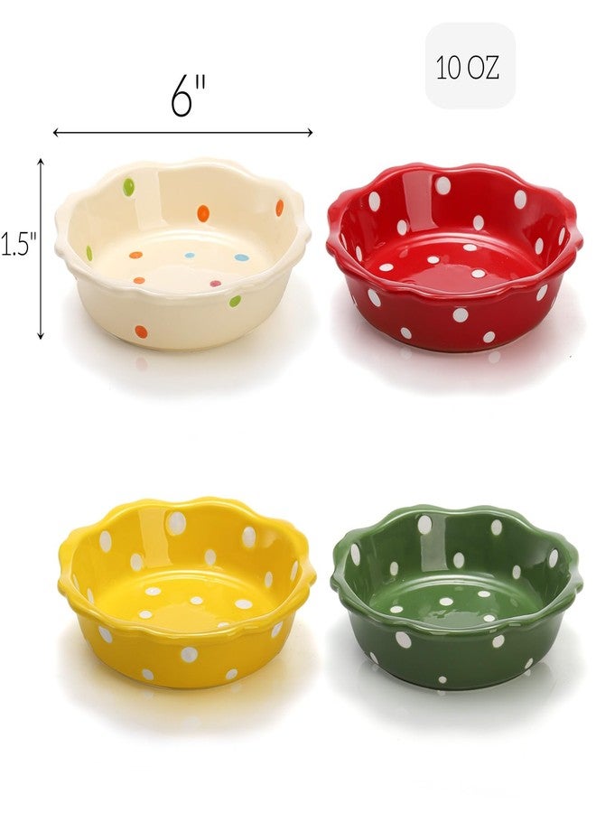 AVLA 4 Pack Ceramic Mini Pie Pans, 6 Inch Small Baking Pie Dish Plate, 10 oz Individual Deep Dish Pie Plate, Kitchen Bakeware Pot Pie Pans for Quiches, Tarts, Puddings, Apple Pecan Pie, Oven Safe - Image 2