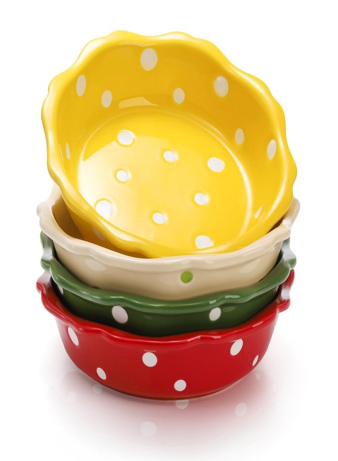 AVLA 4 Pack Ceramic Mini Pie Pans, 6 Inch Small Baking Pie Dish Plate, 10 oz Individual Deep Dish Pie Plate, Kitchen Bakeware Pot Pie Pans for Quiches, Tarts, Puddings, Apple Pecan Pie, Oven Safe - Image 1