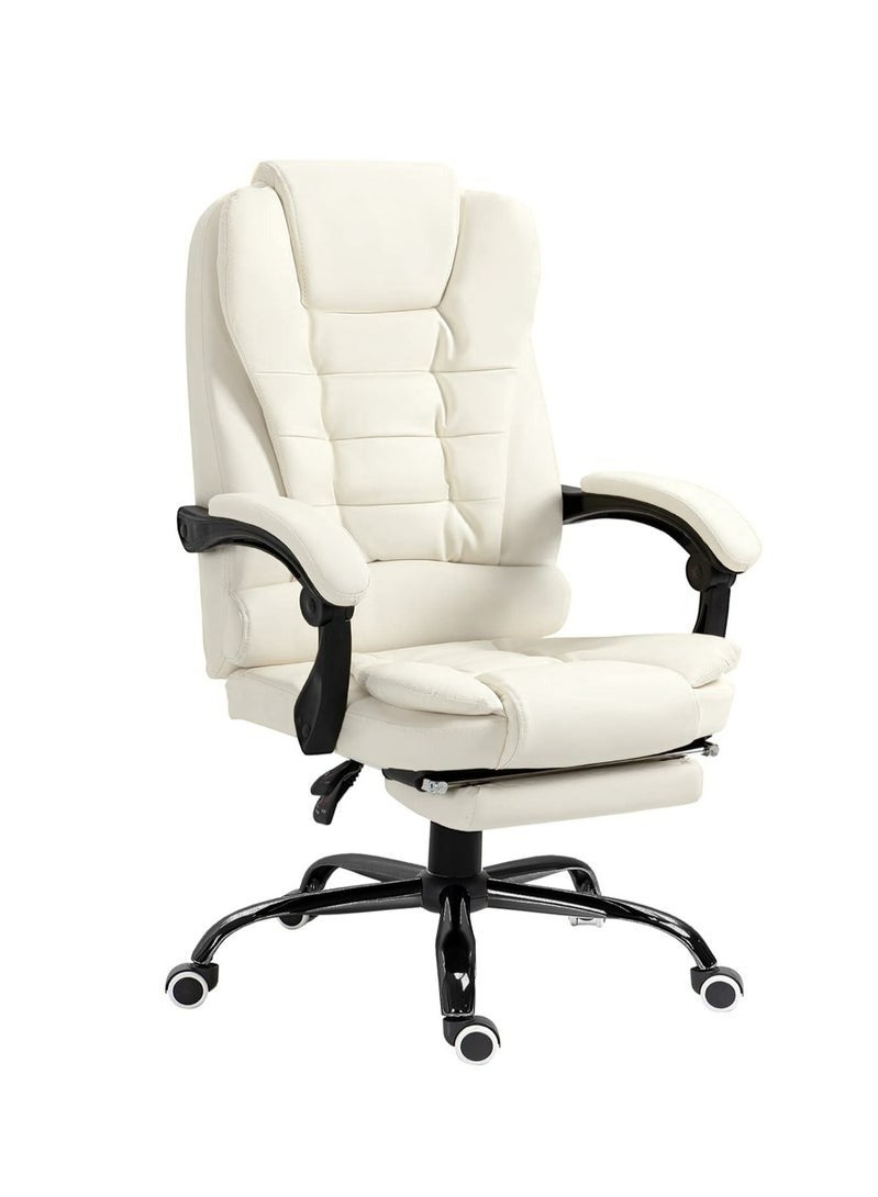 إج كرسي مكتب مريح للكمبيوتر مصنوع من جلد البولي يوريثان، كرسي دوار قابل للتعديل بارتفاع عالي الظهر مع تدليك بنقطتين - Image 4