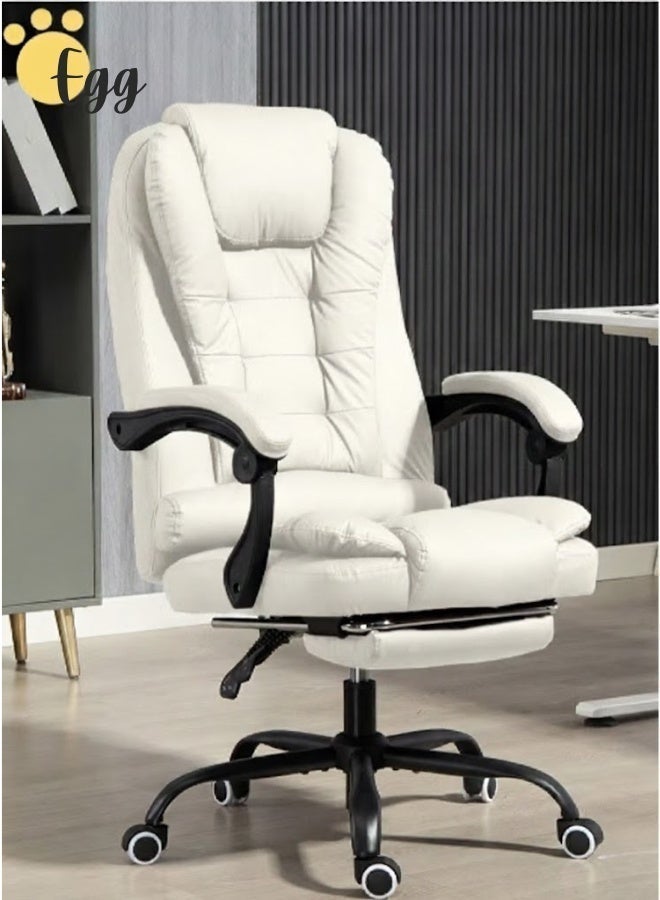 إج كرسي مكتب إيرغونومية، كرسي الكمبيوتر، PU الجلد الدوران قابل للتعديل الارتفاع عالية مقعد الظهر كرسي الصالة - Image 1