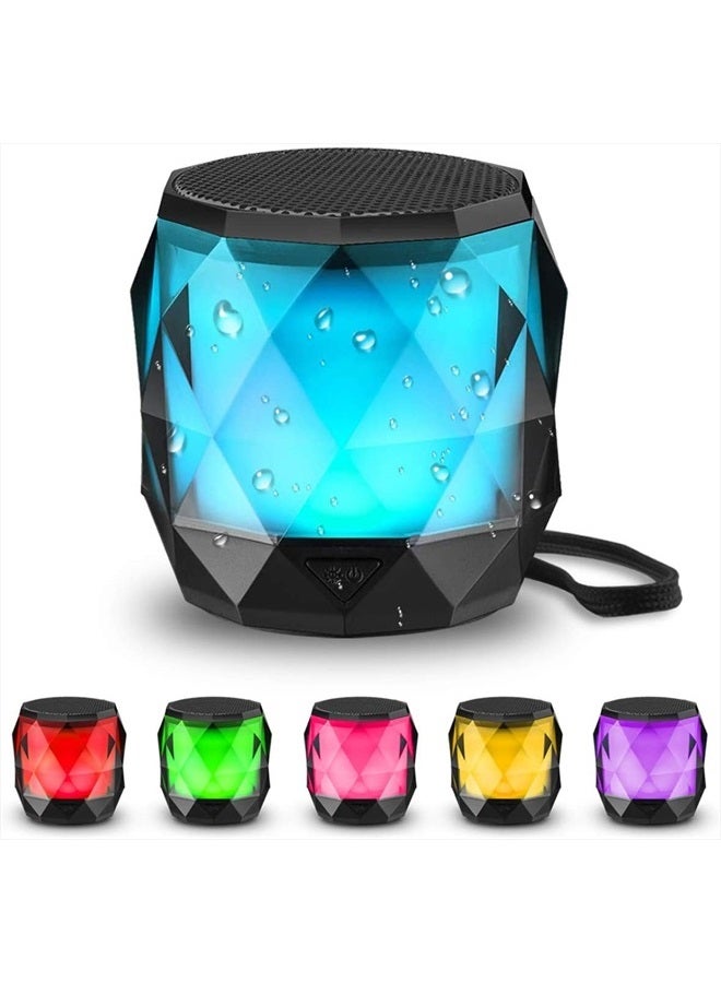 LFS Portable Bluetooth Speaker with Lights, Night Light LED Wireless Speaker,Magnetic Waterproof Speaker, 7 Color LED Auto-Changing,TWS,Perfect Mini Speaker for Shower, Home, Outdoor (Multicolor) - Image 1