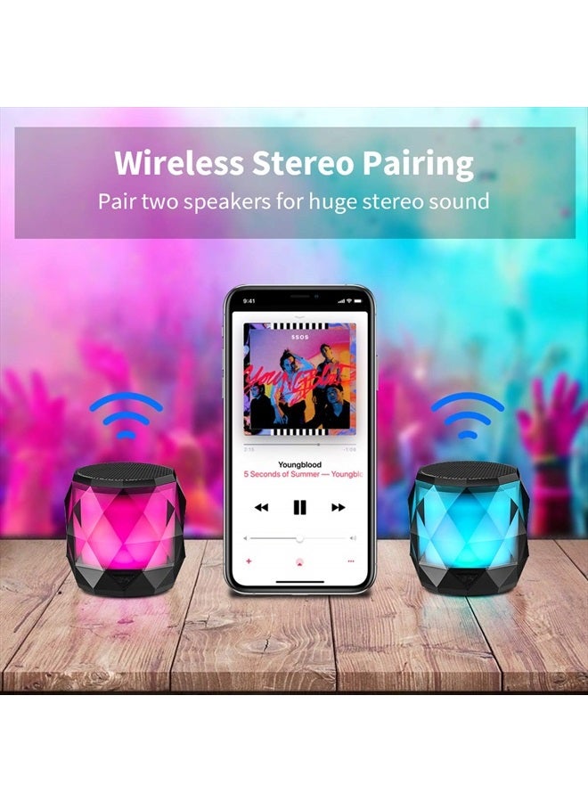 LFS Portable Bluetooth Speaker with Lights, Night Light LED Wireless Speaker,Magnetic Waterproof Speaker, 7 Color LED Auto-Changing,TWS,Perfect Mini Speaker for Shower, Home, Outdoor (Multicolor) - Image 3