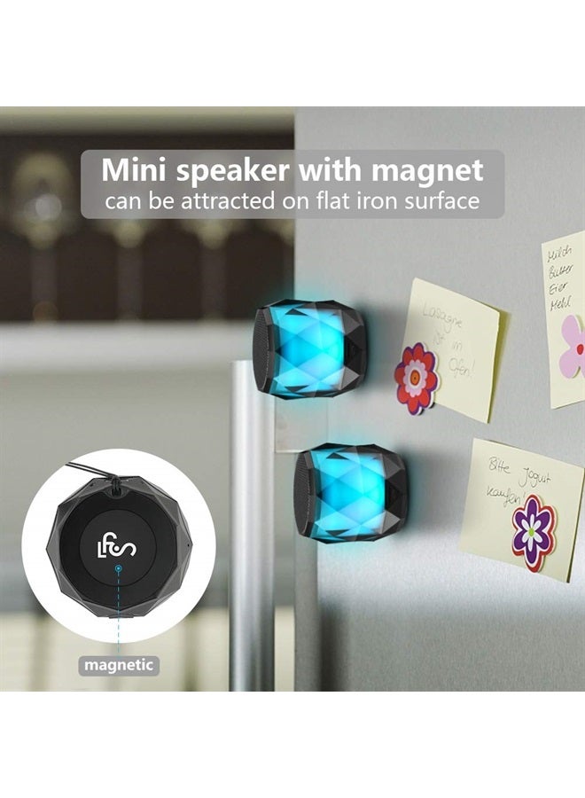 LFS Portable Bluetooth Speaker with Lights, Night Light LED Wireless Speaker,Magnetic Waterproof Speaker, 7 Color LED Auto-Changing,TWS,Perfect Mini Speaker for Shower, Home, Outdoor (Multicolor) - Image 4