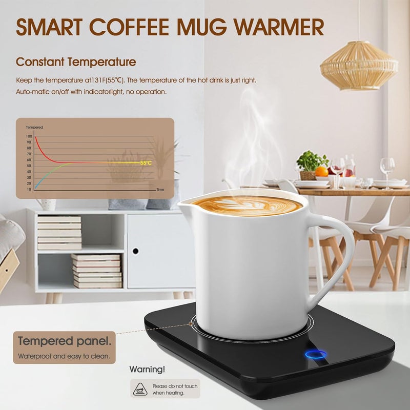 Misby Mug Warmer, Coffee Cup Warmer with Auto Shut Off, Gravity-Induction Coffee Warmer for Desk Use, Coffee Mug Warmer for Coffee Lovers Gift Keep Beverages Coffee Warmer (Black) - Image 2