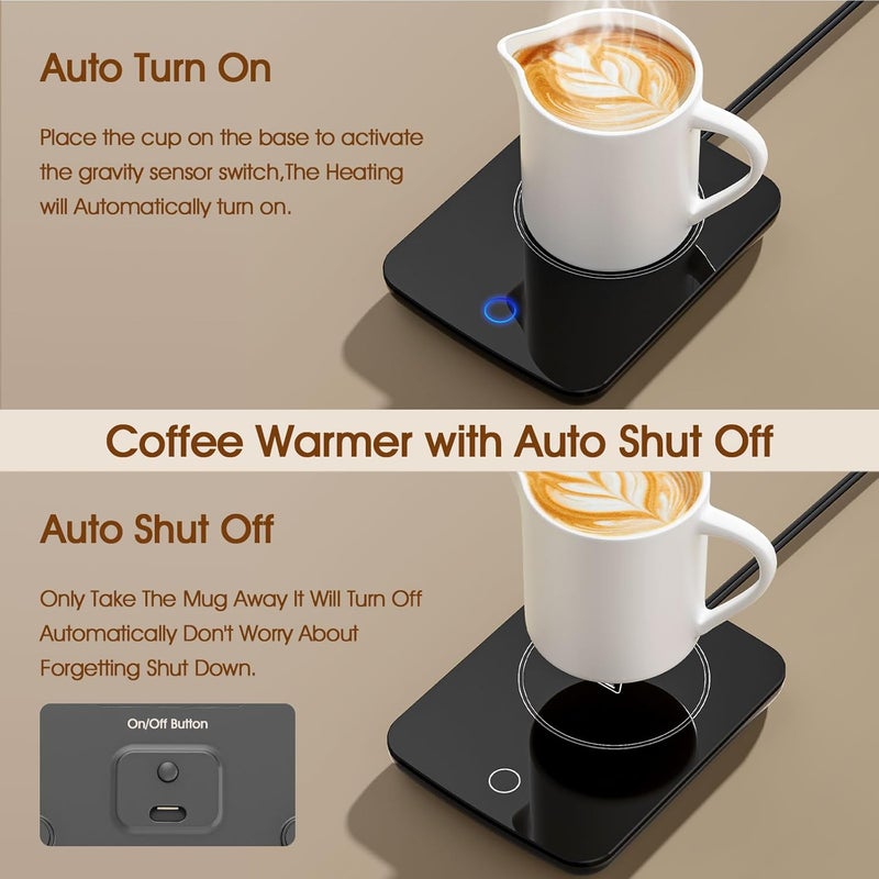 Misby Mug Warmer, Coffee Cup Warmer with Auto Shut Off, Gravity-Induction Coffee Warmer for Desk Use, Coffee Mug Warmer for Coffee Lovers Gift Keep Beverages Coffee Warmer (Black) - Image 3