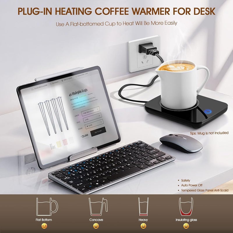 Misby Mug Warmer, Coffee Cup Warmer with Auto Shut Off, Gravity-Induction Coffee Warmer for Desk Use, Coffee Mug Warmer for Coffee Lovers Gift Keep Beverages Coffee Warmer (Black) - Image 4