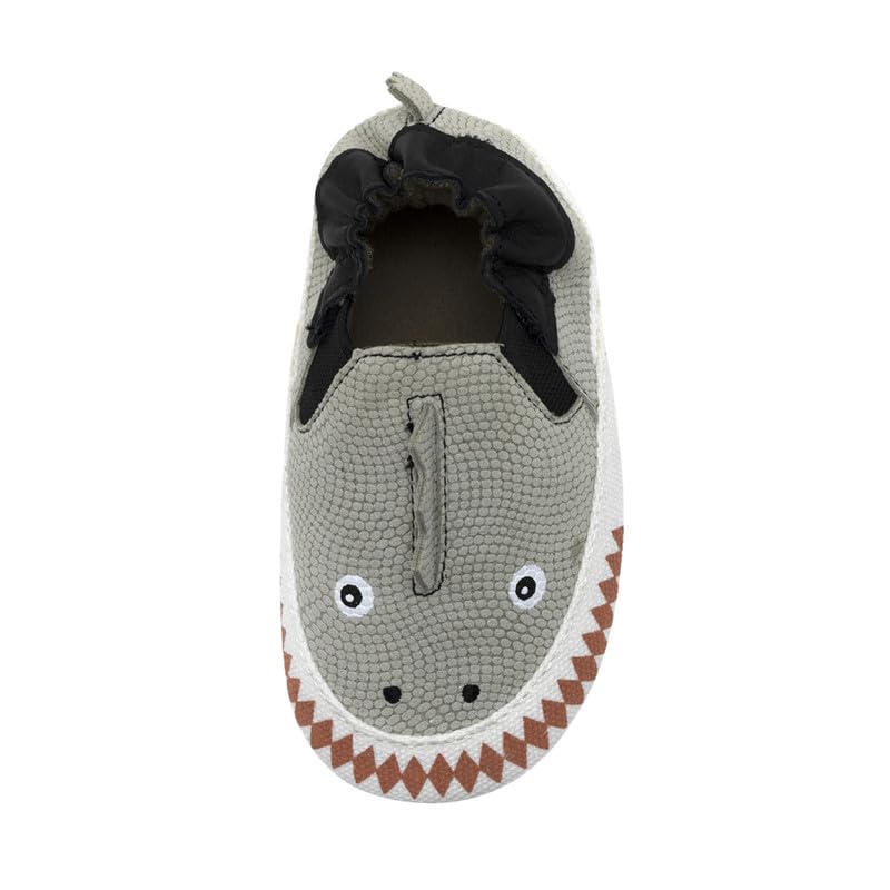 Robeez Dino Dan Flat (Infant), Pale Grey, 0-6 Months M US Infant - Image 5