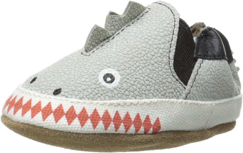 Robeez Dino Dan Flat (Infant), Pale Grey, 0-6 Months M US Infant - Image 1