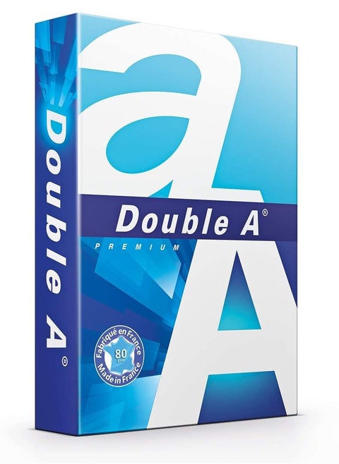 Double A - Printer Copy Paper, Size A4, GSM 80, 500 Pages Ream