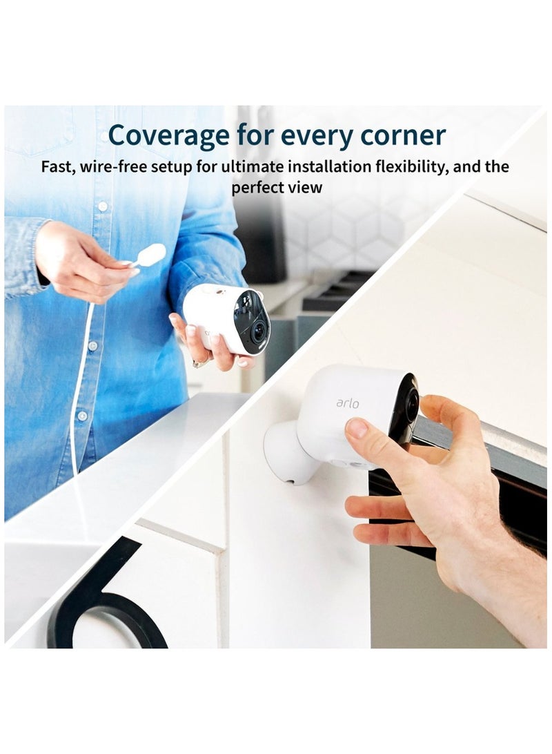 Arlo Ultra 2 Spotlight 3-Camera Security Bundle Indoor/Outdoor Wireless 4K Security System White - Image 3