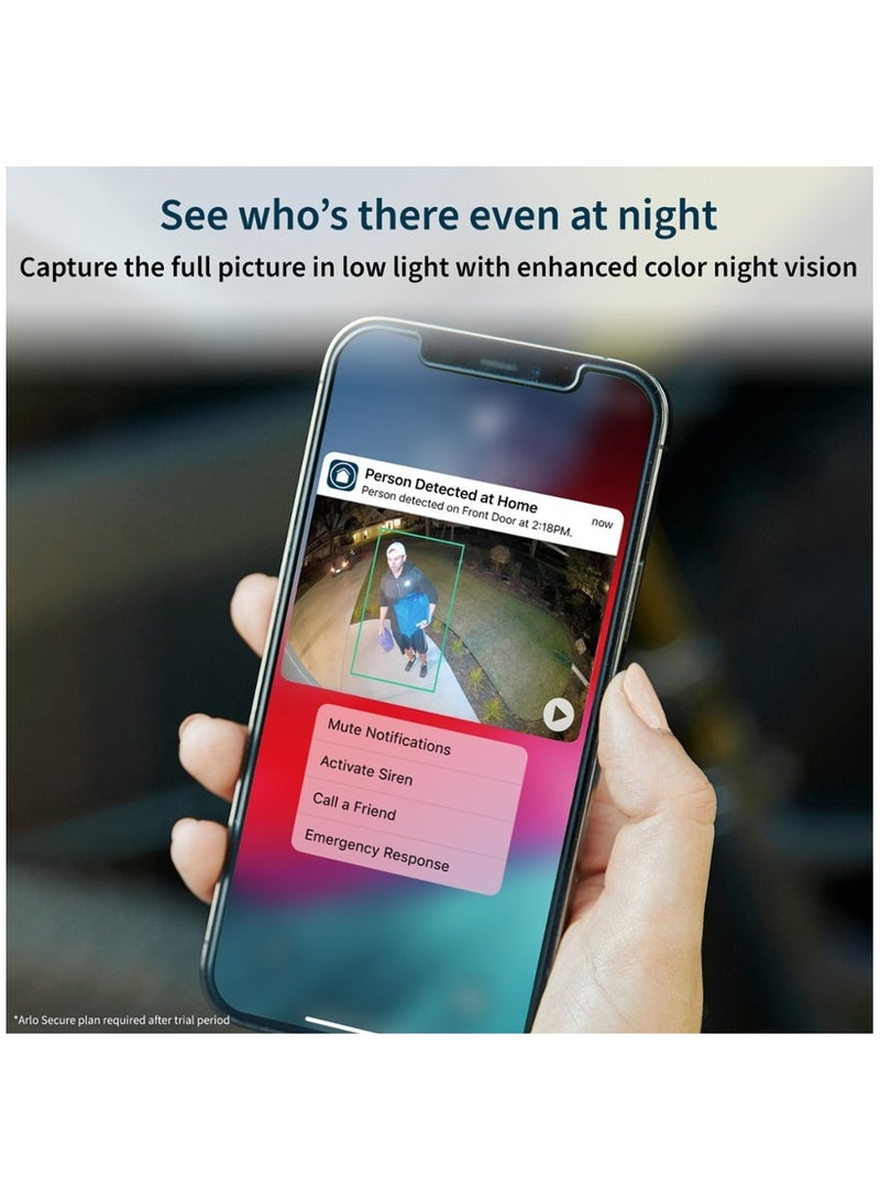 Arlo Ultra 2 Spotlight 3-Camera Security Bundle Indoor/Outdoor Wireless 4K Security System White - Image 4