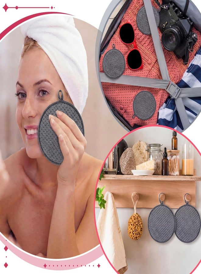 Batiyeer Makeup Remover Cloths 12 Pcs Reusable Microfiber Face Towels, Fast Drying Makeup Soft Remover Towels, Facial Washcloths for Women, Grey - Image 5
