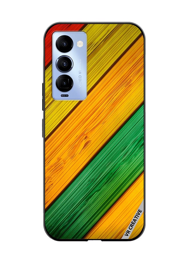 VR CREATIVE Protective Case Cover For Tecno Camon 18/18 P Flower Design Multicolour - Image 1