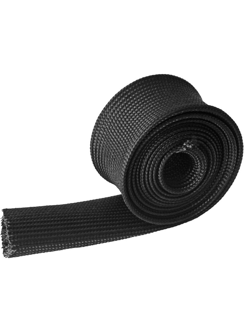 Heat Sleeve Fiberglass Adjustable Heat Shield High Temp Black Colour 5FT-25MM(1") for Car Wire Loom Brake Line Cable Protection - Image 1