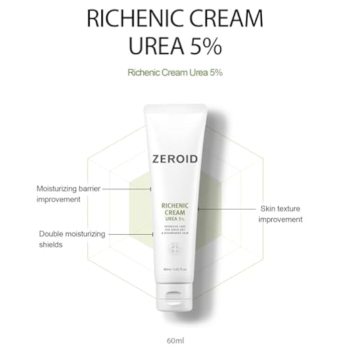 ZEROID | Richenic Cream with Urea 5% | Intensive Skin Care for Dry & Disordered Skin | Korean Face Moisturizer | Skin Lotion for Barrier Repair | Korean Dermocosmetic Skincare | 2 fl oz (60ml) - Image 2
