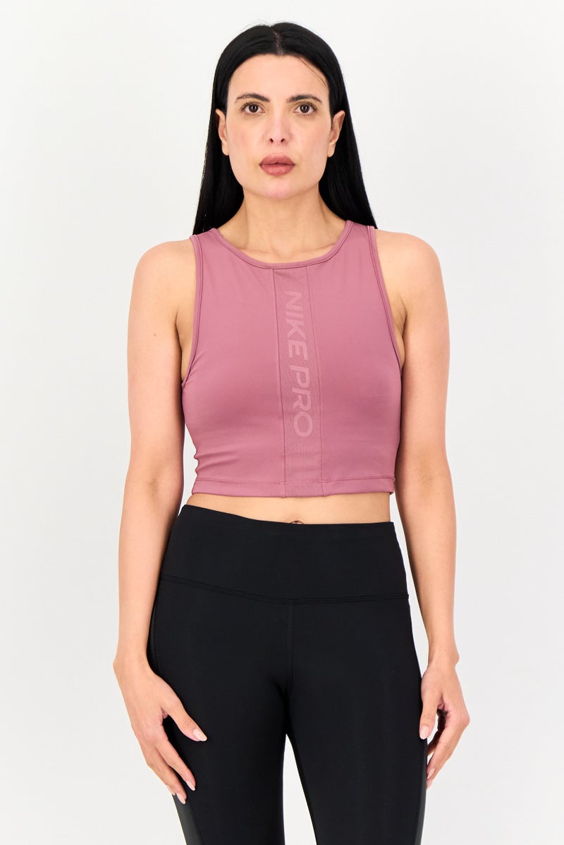 Nike تي شيرت تدريب بلا أكمام ضيق للنساء، موف - Image 1