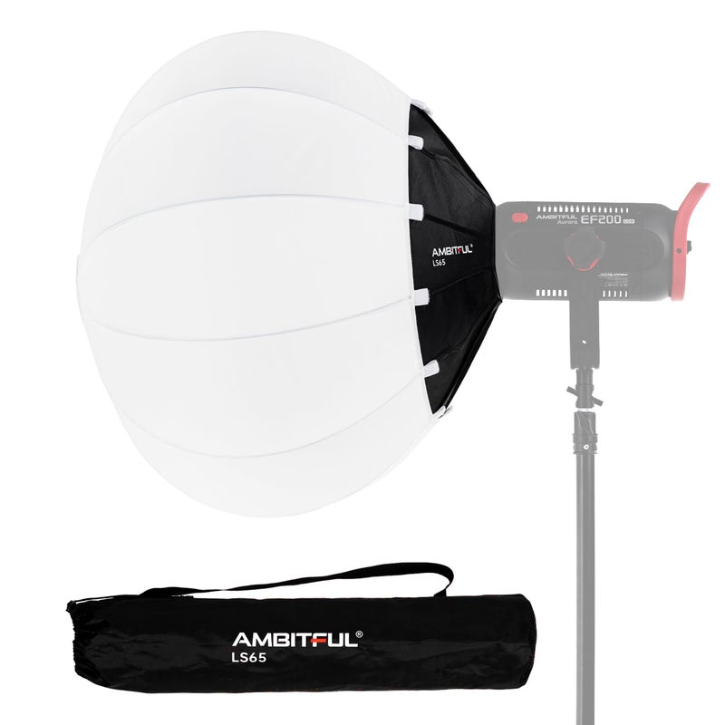 AMBITFUL AMBITFUL LS65 Lantern Softbox 25.6 inch/65 cm Soft Lighting Modifier Bowens Mount Softbox for Video Continuous Light, Live Video Light - Image 1