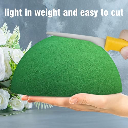 Max Shape Floral Foam Half Ball 7.48" for Floral Arrangements, Round Floral Foam Half Balls Green, Wet Flower Foam for Fresh Flowers - Image 4
