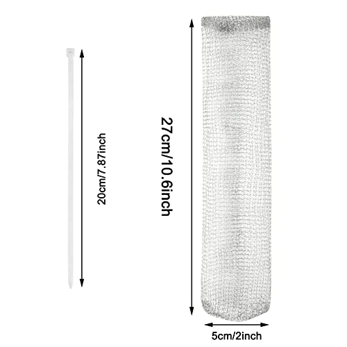suoundey 24 Pieces Lint Traps Washing Machine Stainless Steel Lint Snare Traps Laundry Mesh Washer Hose Filter with 24 Pcs Cable Ties - Image 5