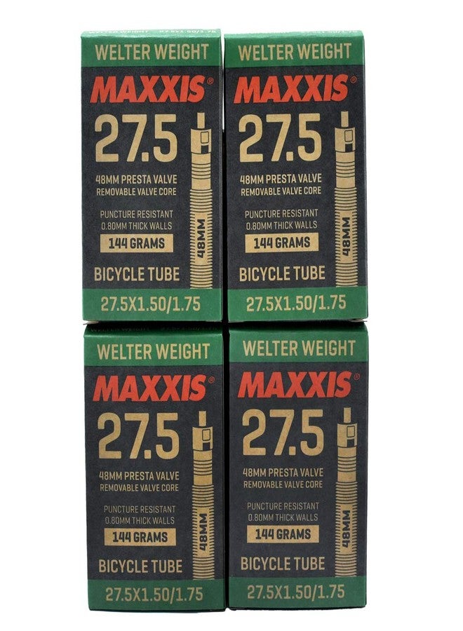 Maxxis Welter Weight 27.5 x 1.50-1.75 48mm Presta FV Bike Inner Tube, 4 Pack, STB2179-4