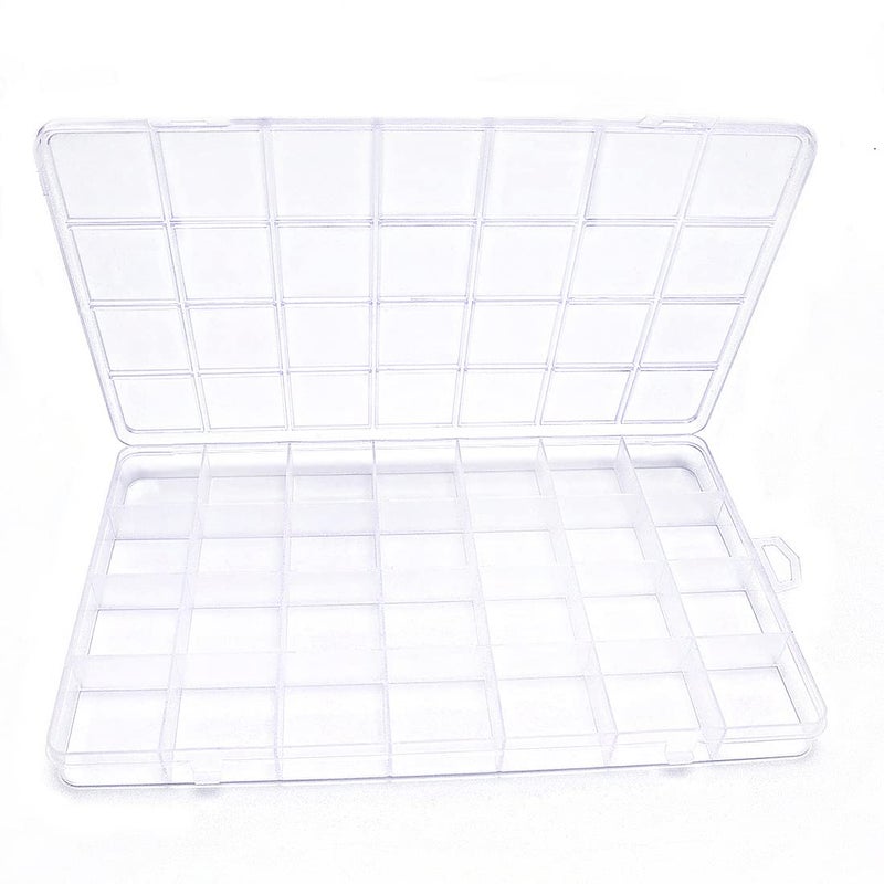 IOOLEEM 28 Grids Plastic Bead Organizer Box, Organizer Container Storage Box, Dividers for bead arts and crafts. - Image 1