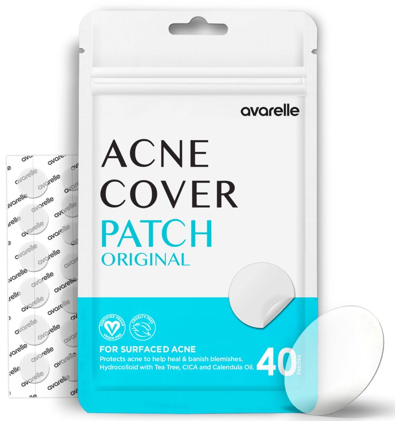 AVARELLE Acne Cover Patches, Eligible Hydrocolloid Pimple Patches for Face with Tea Tree Oil, Korean Skincare Zit Patches for Face | HSA Store Eligible Items | Vegan, Cruelty-free - Image 1