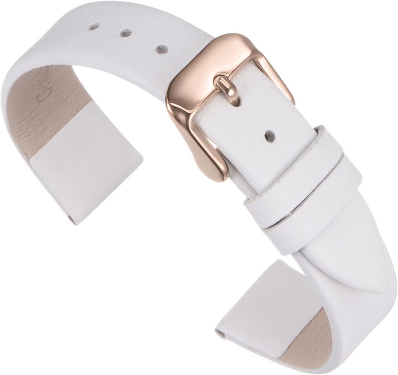 QUARKZMAN Leather Watch Strap Watch Leather Strap Watch Straps Flat Thin Elegant Leather Watch Strap Buckle for Smartwatch Men Women Men Women - Image 1
