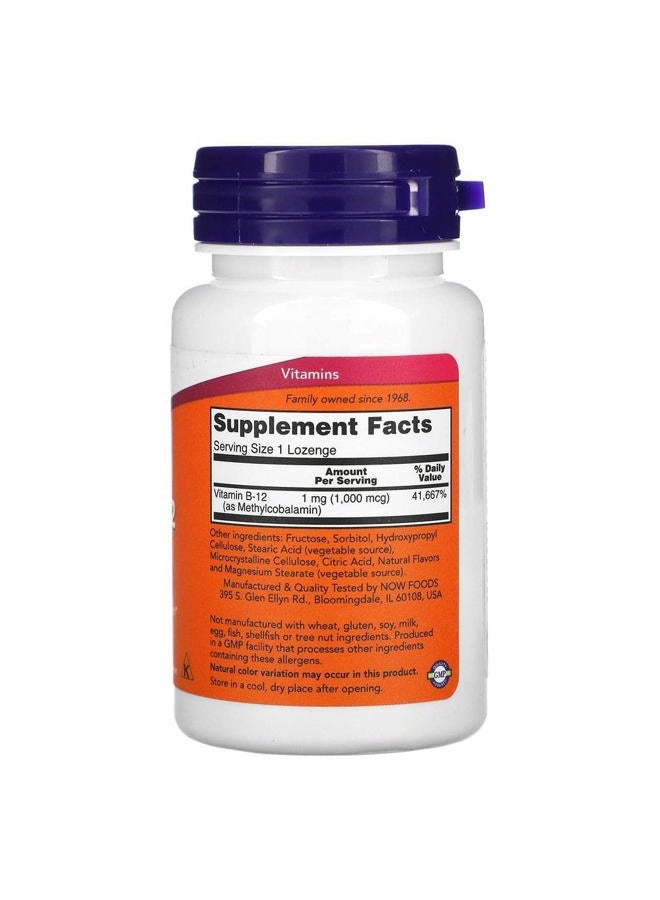 Now Foods Methyl B-12 1000mcg, 200 Lozenges (2 Packs of 100 lozenges) - Image 2