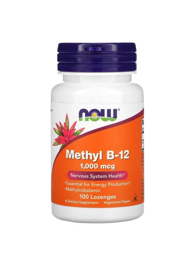 Now Foods Methyl B-12 1000mcg, 200 Lozenges (2 Packs of 100 lozenges) - Image 1