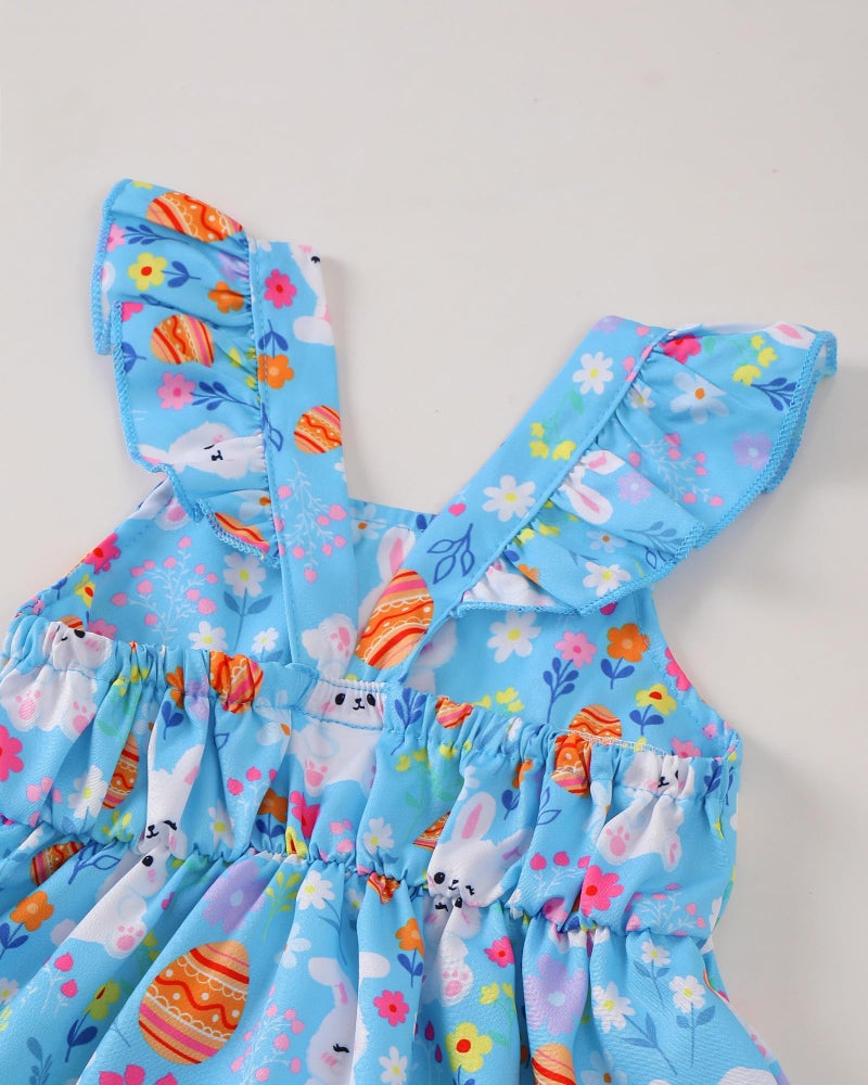 Mioglrie My First Easter Baby Girl Outfit 18-24 Months Girl Clothes Baby Girls Dress Infant Summer Outfits Toddler Casual Ruffle Sleeve Sundress with Cute Bag - Image 5