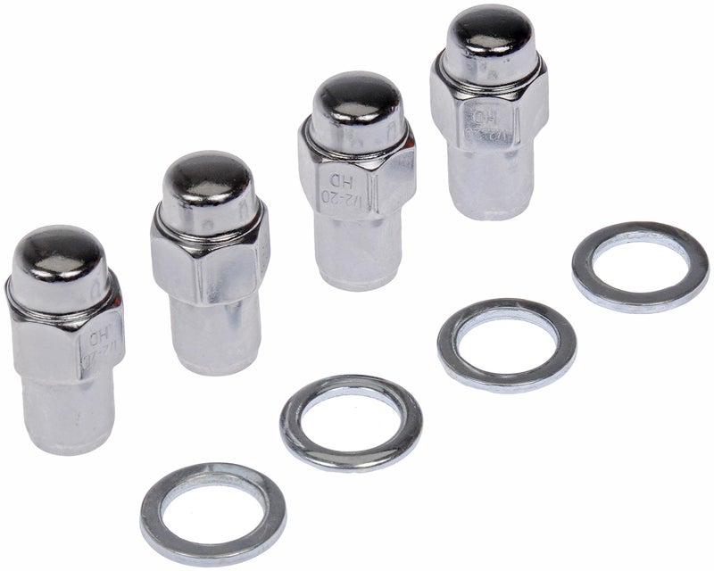 Dorman 711-208 Wheel Nut Chrome Std. Mag 2-Pc 1/2-20, 4 Pack - Image 1