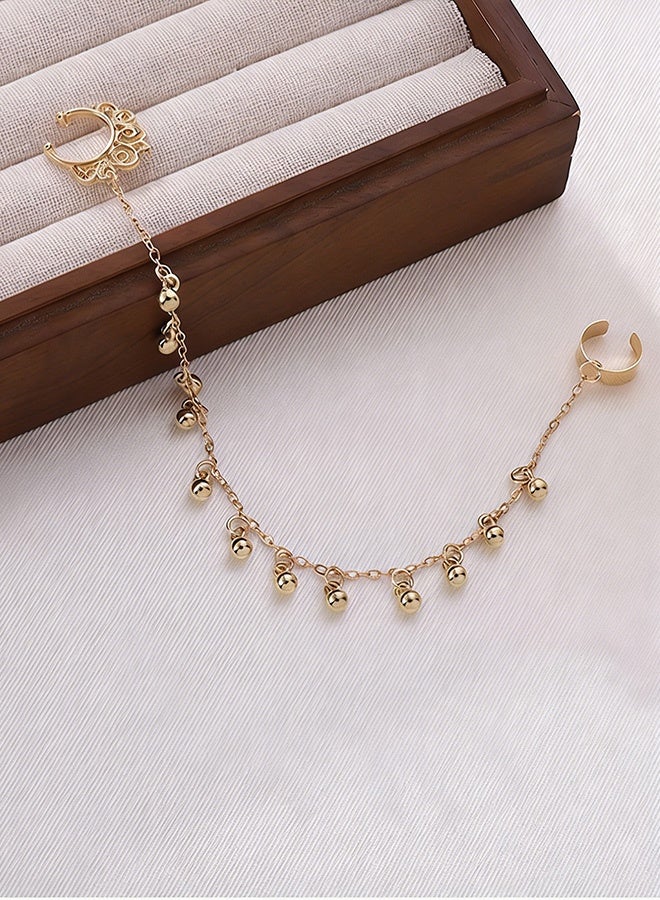 حلقة أنف ذهبية غير مثقوبة للنساء  إكسسوار سهل الارتداء للأنف والأذن تصميم أنيق ومزخرف لحفلات الزفاف والمناسبات التقليدية واحتفالات العيد وحفلات الزفاف والتجمعات الثقافية والمناسبات اليومية الاحتفالية - Image 3