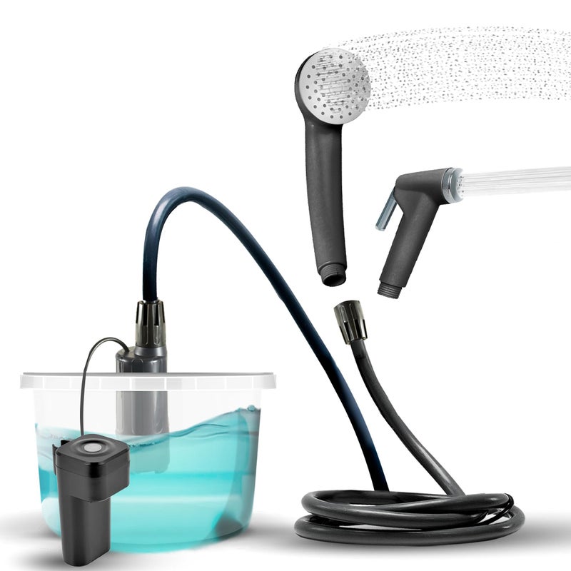 Colapz USB Rechargeable Camping Shower - Portable Shower for Dogs - High Pressure Jet Wash for Bikes - 1 Shower Head - 1 Jet Head - Carry Case Included - Campervan Essentials - Image 1