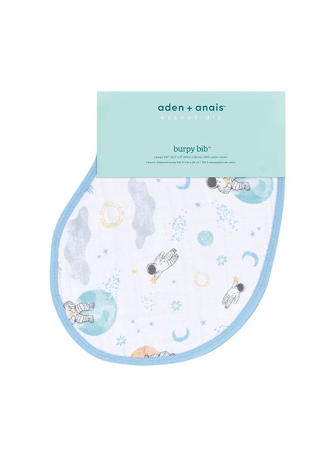 aden + anais Essentials Cotton Muslin Baby Burpy Bib Space Explorers - Image 1