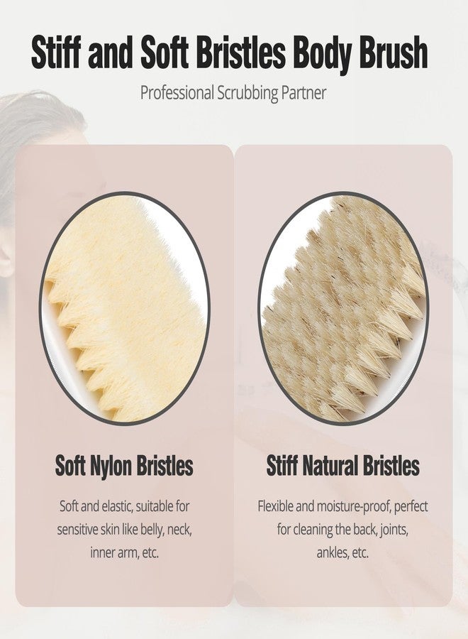 Tskcos 2 Pack Dry Brushing Body Brush, Natural and Soft Bristle Shower Brush for Body Cleaning, Exfoliating Bath Brush for Lymphatic Drainage Improve Circulation, Body Exfoliator Scrubber for Women Men - Image 4
