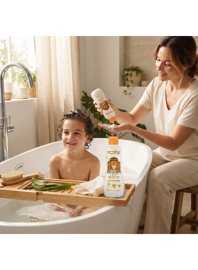 Roofa Spain Cool Kids Natural Gel Shampoo 300ml | Aloe Vera Calendula Panthenol & Allantoin | Ages 3+ | pH 5.5 Balanced | Paraben-Free No Colorants | Dermatologist Tested | Made in Spain | Pear Scent - Image 3