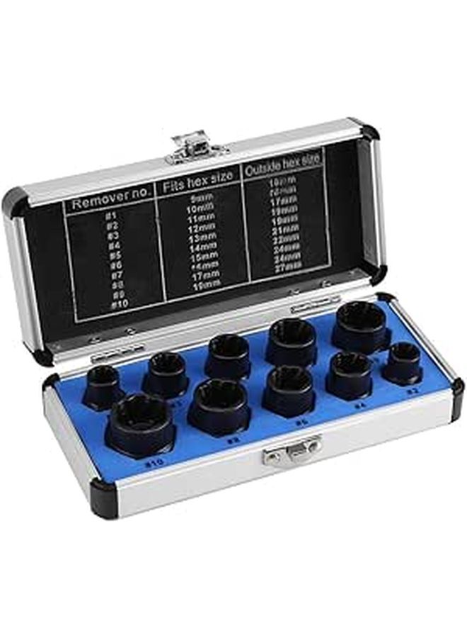 10 Pcs Impact Bolt Nut Remover Set Extractor Tool For Damaged Frozen Rusted Bolts - Image 1