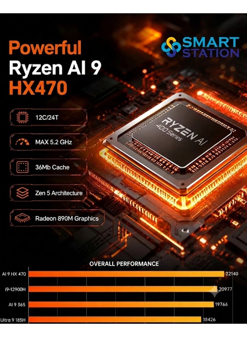 SMART STATION Smart Max AI PC AMD Ryzen AI 9HX 470 16GB DDR5 RAM 1TB SSD Wifi7 Dual LAN Port (2.5Gbps) Support External Oculink eGPU Up to 86 TOPS AI Performance Windows 11 Pro 1 year basic warranty from Smart Station - Image 4