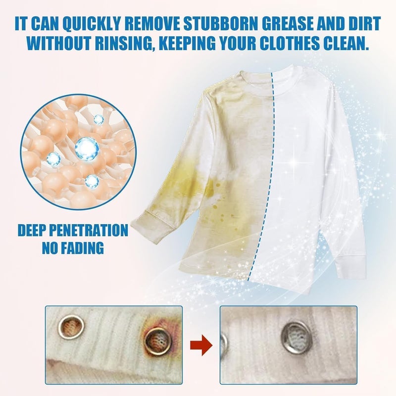 Laundry Stain Remover Spray, Multi-Fabric Stain Scrubber for Cotton, Polyester, Lace and Chiffon, Effectively More Stains (60ml) - Image 2